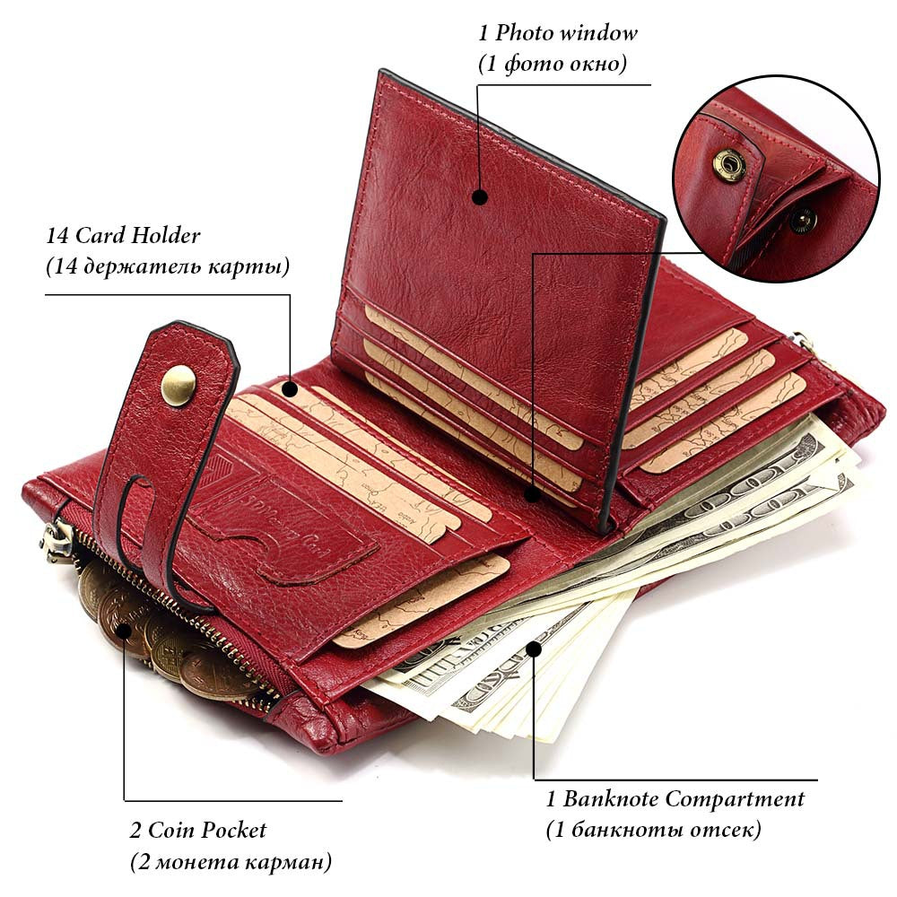 New Ladies Wallet Short Fashion Clutch Double Zipper Buckle Coin Bag Multifunctional Card Holder - Korvel