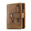 New Leather Wallet Crazy Horse Leather Zipper Buckle Wallet Leather Multifunctional Clutch - Korvel