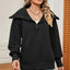 New long sleeved zipper lapel shawl pullover hoodie for women - Korvel