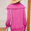 New long sleeved zipper lapel shawl pullover hoodie for women - Korvel