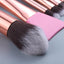 Luxurious 12/8/5-Piece Eye and Lip Makeup Brush Set with Comb and Sponge - Korvel