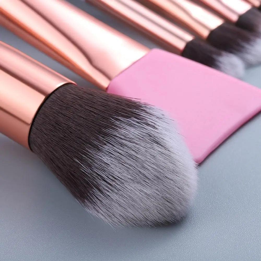 Luxurious 12/8/5-Piece Eye and Lip Makeup Brush Set with Comb and Sponge - Korvel