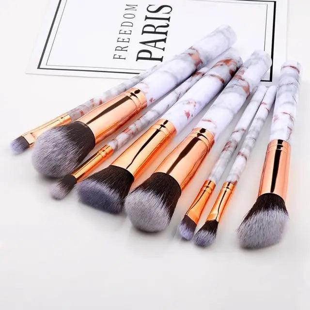 Luxurious 12/8/5-Piece Eye and Lip Makeup Brush Set with Comb and Sponge - Korvel