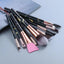 Luxurious 12/8/5-Piece Eye and Lip Makeup Brush Set with Comb and Sponge - Korvel