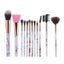 Luxurious 12/8/5-Piece Eye and Lip Makeup Brush Set with Comb and Sponge - Korvel
