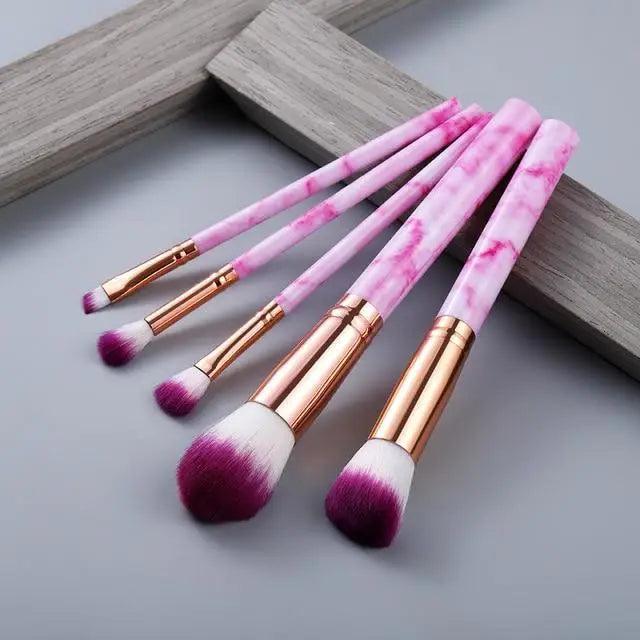 Luxurious 12/8/5-Piece Eye and Lip Makeup Brush Set with Comb and Sponge - Korvel