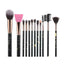 Luxurious 12/8/5-Piece Eye and Lip Makeup Brush Set with Comb and Sponge - Korvel