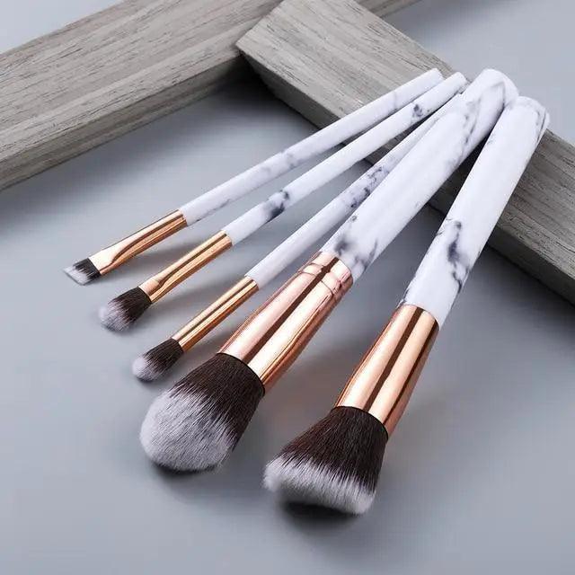 Luxurious 12/8/5-Piece Eye and Lip Makeup Brush Set with Comb and Sponge - Korvel
