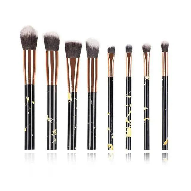 Luxurious 12/8/5-Piece Eye and Lip Makeup Brush Set with Comb and Sponge - Korvel