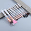 Luxurious 12/8/5-Piece Eye and Lip Makeup Brush Set with Comb and Sponge - Korvel