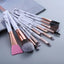 Luxurious 12/8/5-Piece Eye and Lip Makeup Brush Set with Comb and Sponge - Korvel