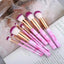 Luxurious 12/8/5-Piece Eye and Lip Makeup Brush Set with Comb and Sponge - Korvel