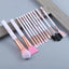 Luxurious 12/8/5-Piece Eye and Lip Makeup Brush Set with Comb and Sponge - Korvel