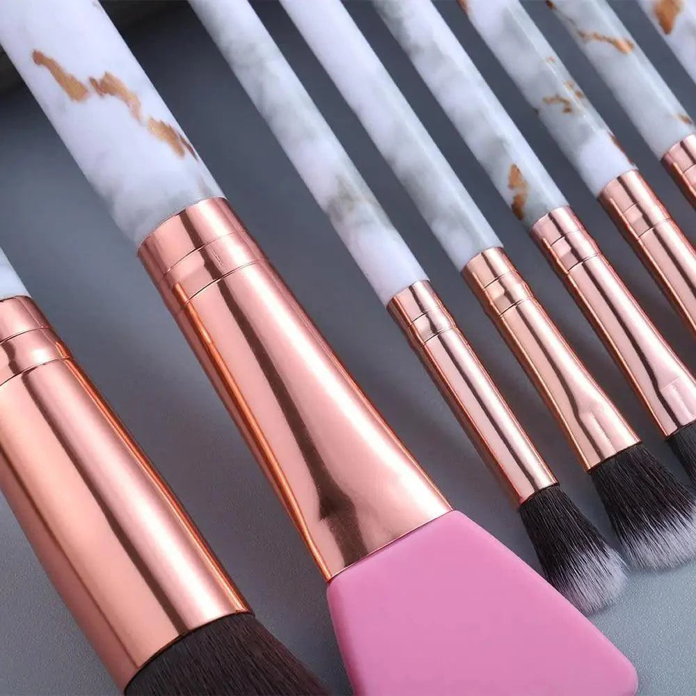 Luxurious 12/8/5-Piece Eye and Lip Makeup Brush Set with Comb and Sponge - Korvel
