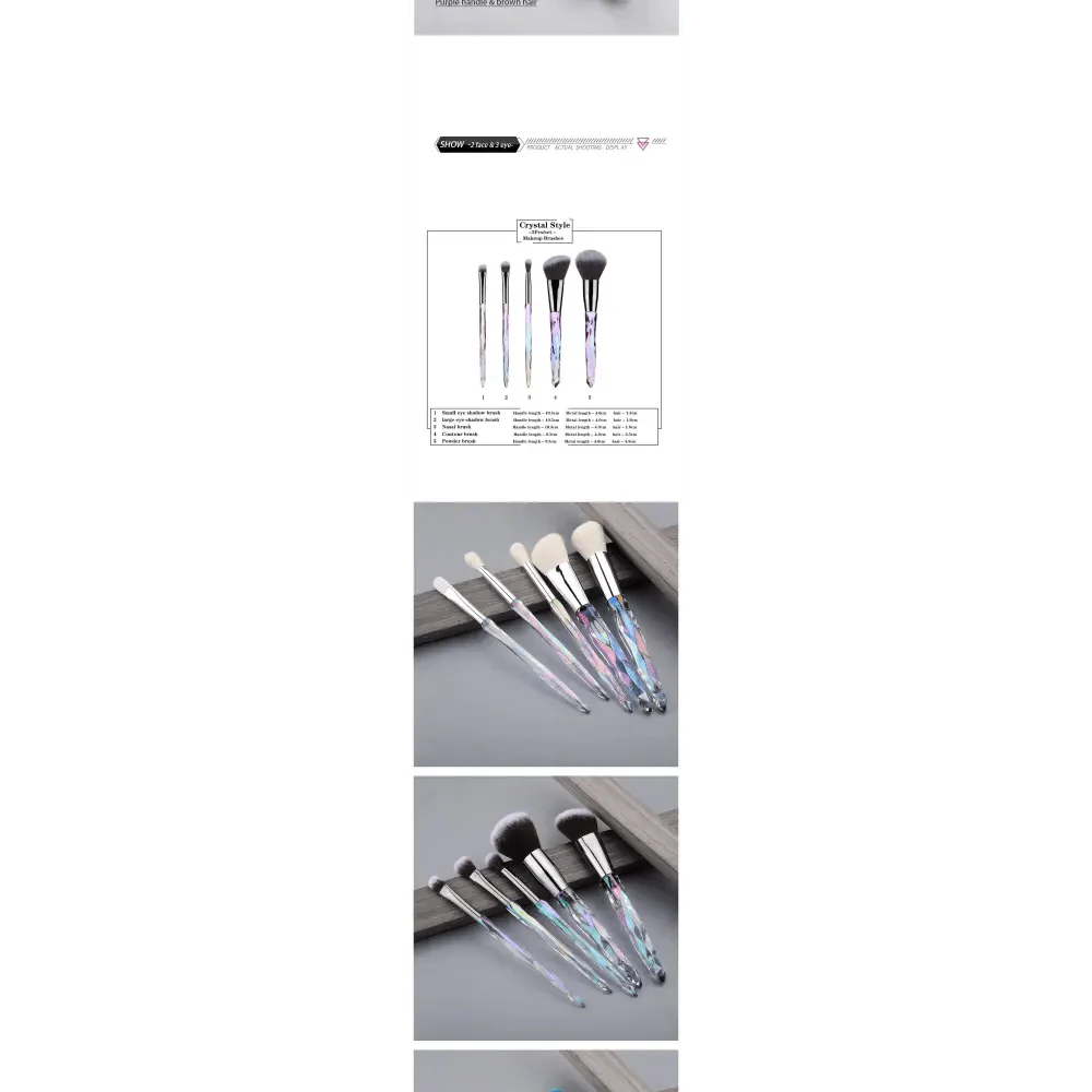 Luxury Crystal Makeup Brush Set - 10 Pcs for Flawless Application