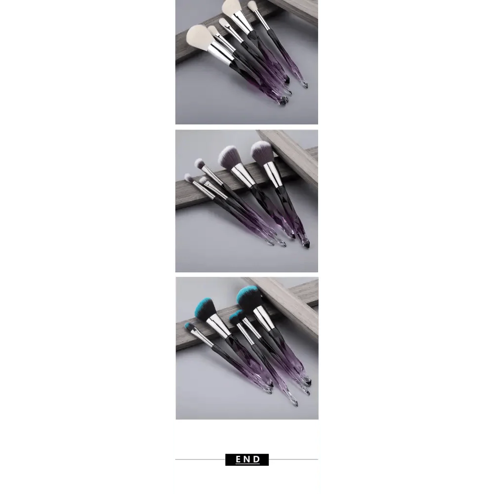 Luxury Crystal Makeup Brush Set - 10 Pcs for Flawless Application
