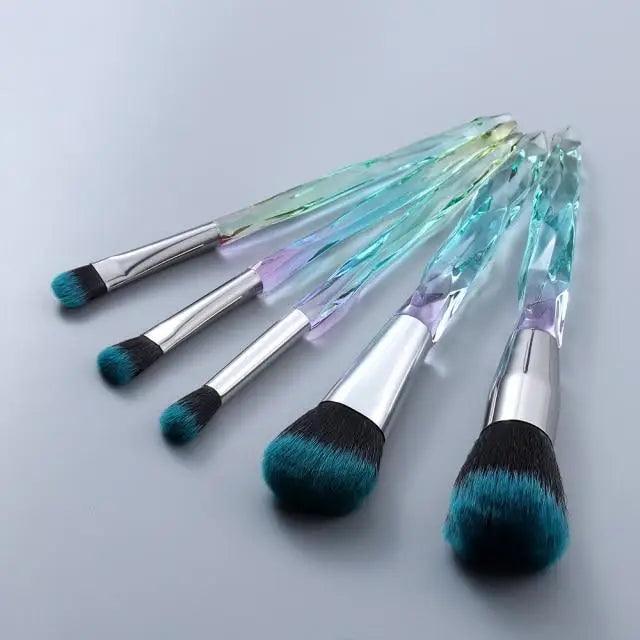Luxury Crystal Makeup Brush Set - 10 Pcs for Flawless Application