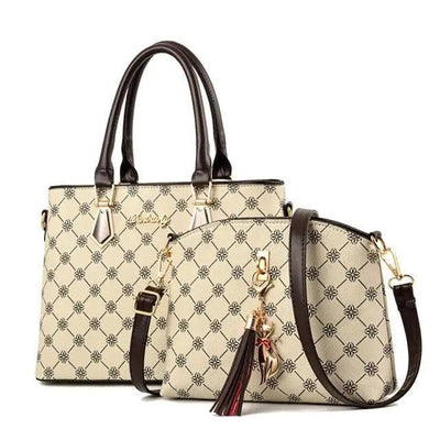 Juego de Bolsos de Cuero de Lujo - Elegantes Bolsos de Hombro de 2 Piezas