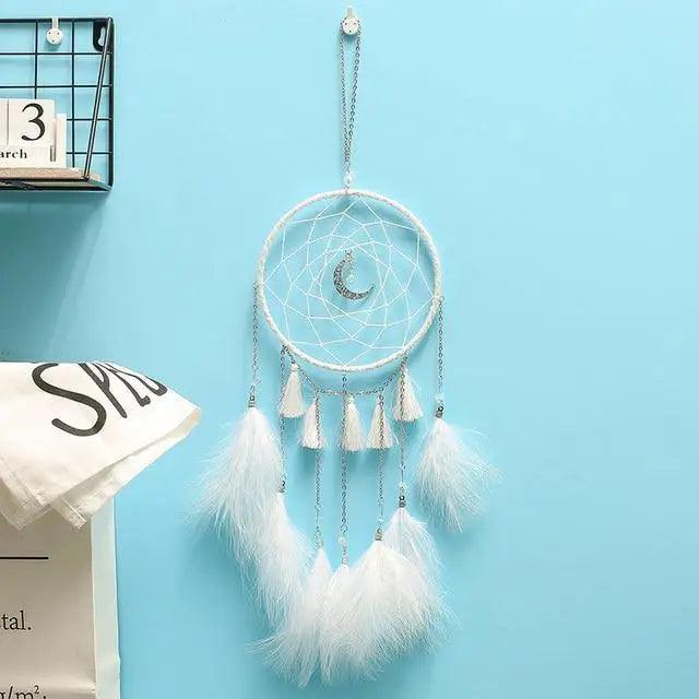 Atrapa Sueños de Plata Gris de Lujo - Decoración Elegante para el Hogar
