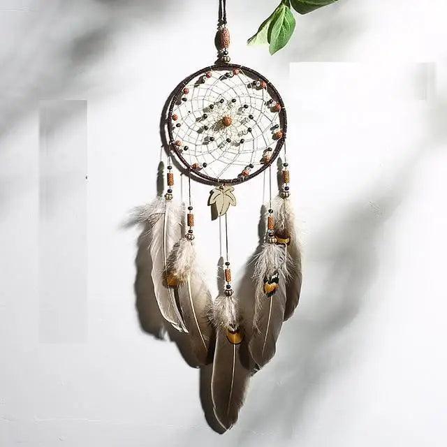Atrapa Sueños de Plata Gris de Lujo - Decoración Elegante para el Hogar