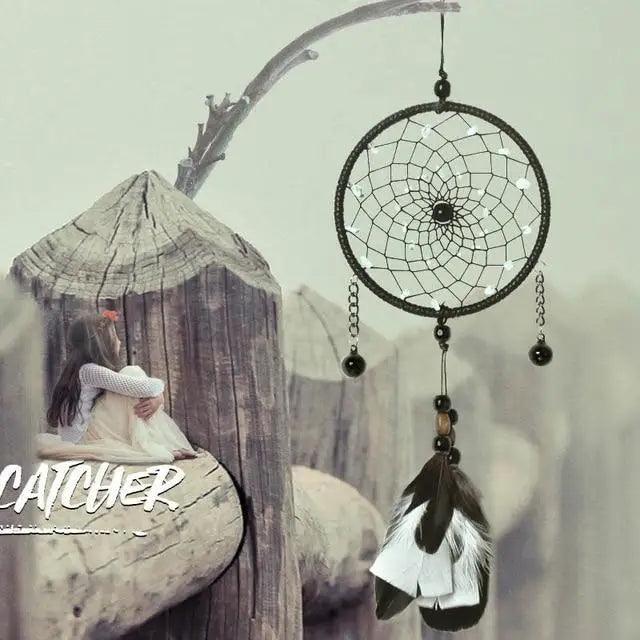 Atrapa Sueños de Plata Gris de Lujo - Decoración Elegante para el Hogar
