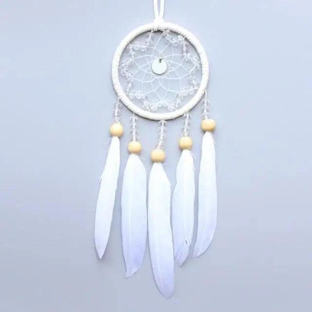 Atrapa Sueños de Plata Gris de Lujo - Decoración Elegante para el Hogar