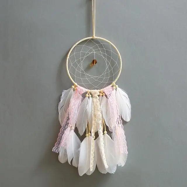 Atrapa Sueños de Plata Gris de Lujo - Decoración Elegante para el Hogar