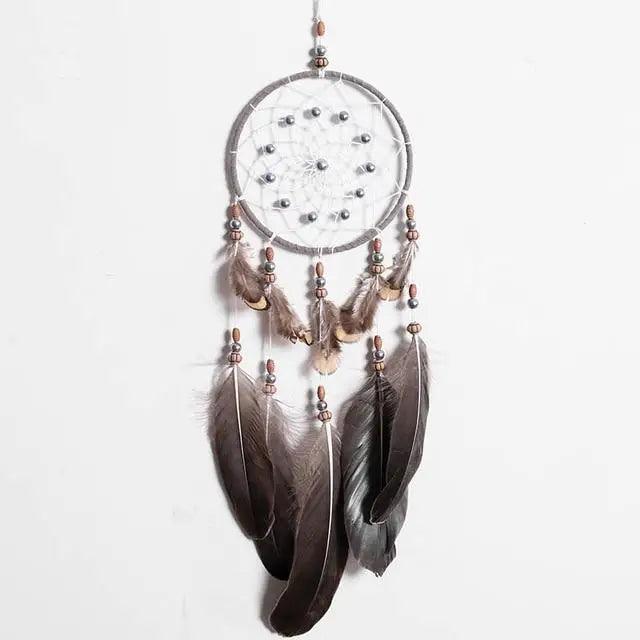 Atrapa Sueños de Plata Gris de Lujo - Decoración Elegante para el Hogar