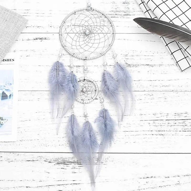 Atrapa Sueños de Plata Gris de Lujo - Decoración Elegante para el Hogar