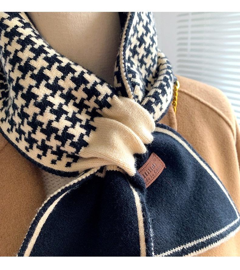 Écharpe en Plaid Tricotée de Luxe pour Femmes