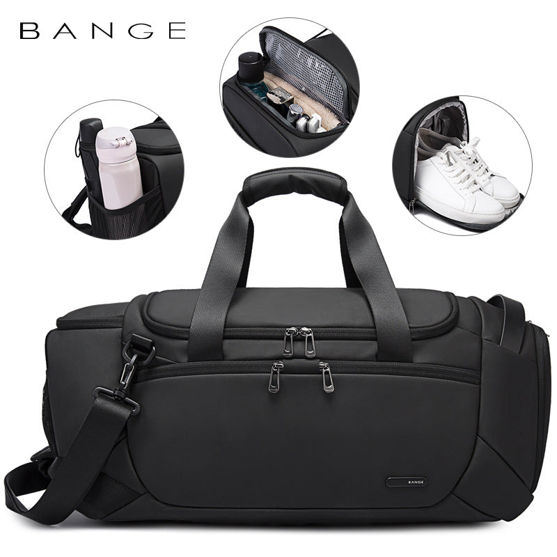 New Men's Travel Leisure Fitness Bag Multi-Functional Outdoor Diagonal Bag Dry And Wet Separation Handbag - Korvel