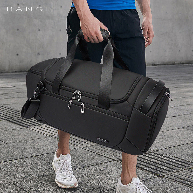 New Men's Travel Leisure Fitness Bag Multi-Functional Outdoor Diagonal Bag Dry And Wet Separation Handbag - Korvel