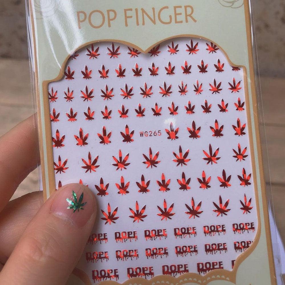Mixed Acrylic Nail Art Stickers - Unique Leaf Designs