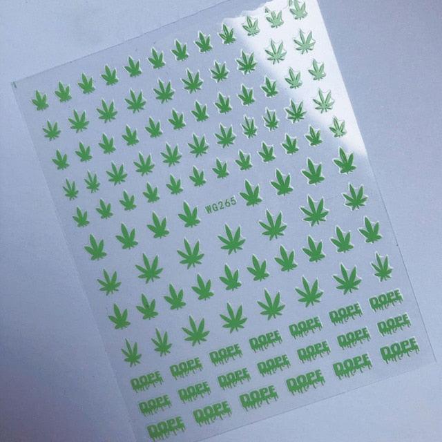 Mixed Acrylic Nail Art Stickers - Unique Leaf Designs