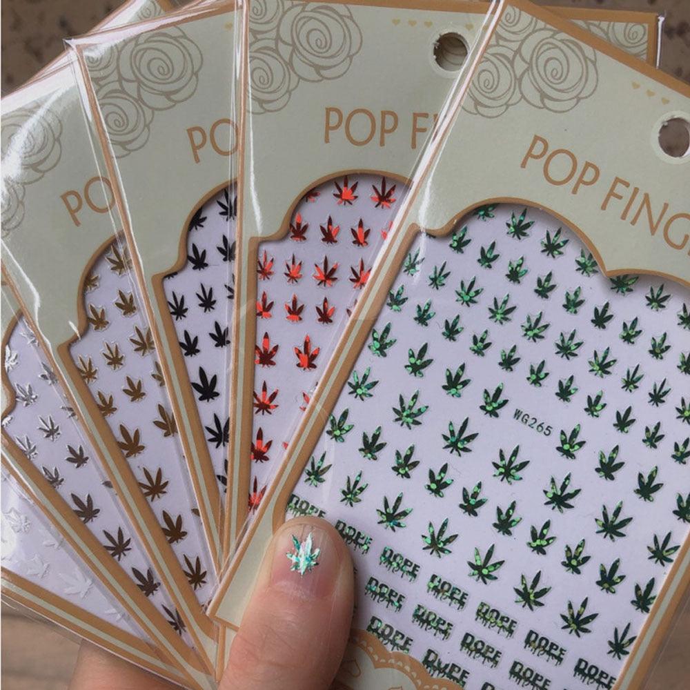 Mixed Acrylic Nail Art Stickers - Unique Leaf Designs