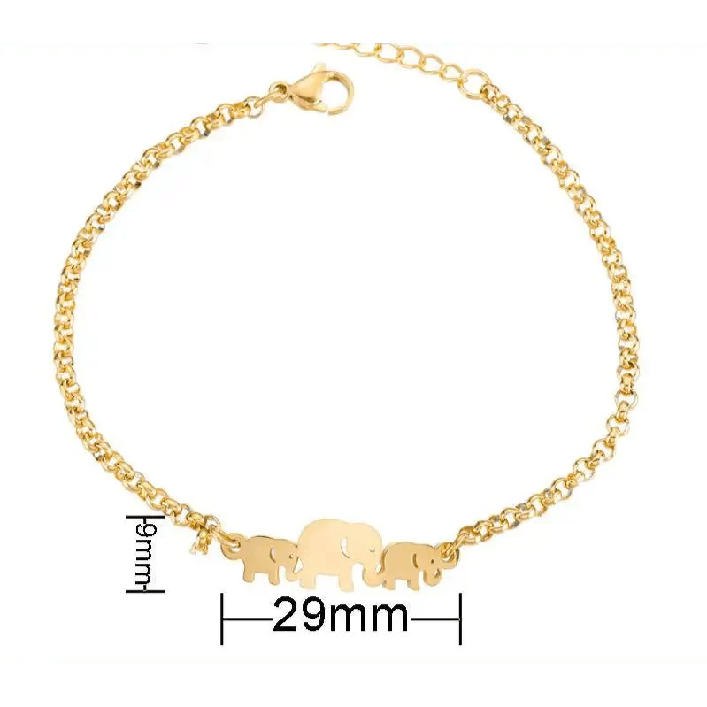 Elegant Stainless Steel Butterfly & Elephant Bracelet for Women