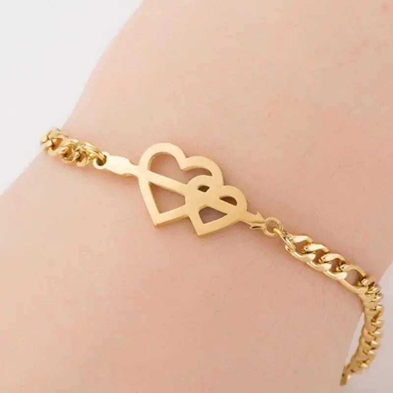 Elegant Stainless Steel Butterfly & Elephant Bracelet for Women