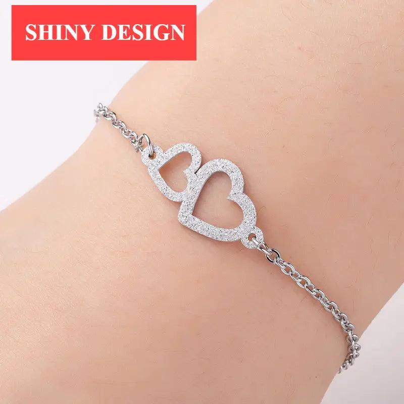 Elegant Stainless Steel Butterfly & Elephant Bracelet for Women