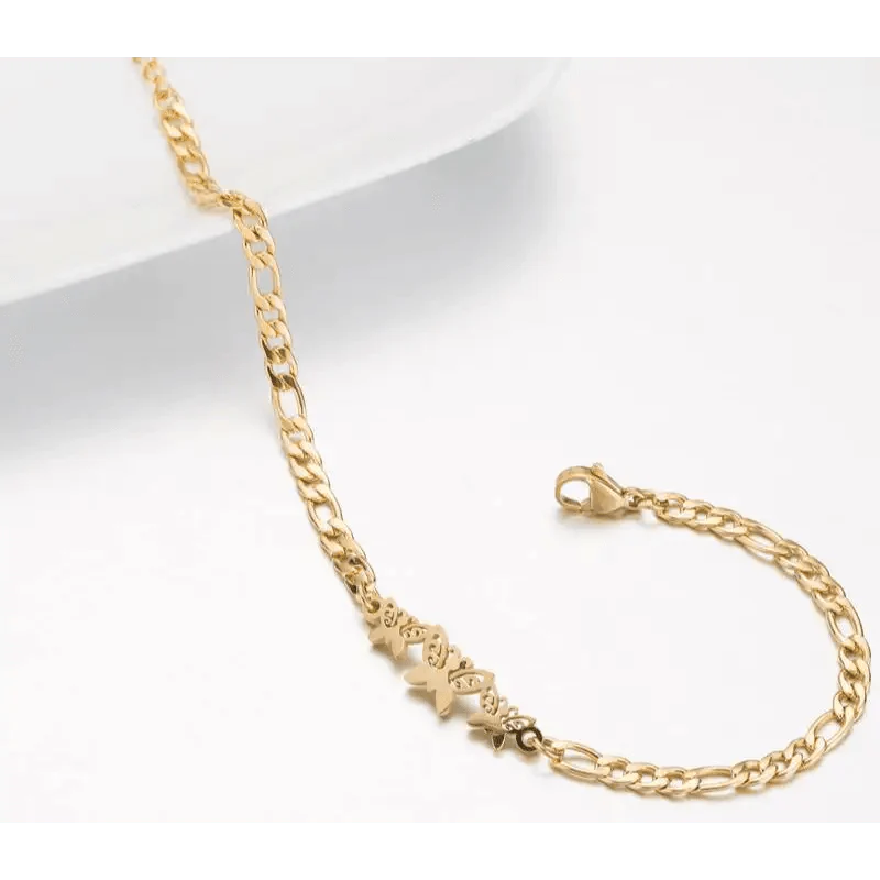 Elegant Stainless Steel Butterfly & Elephant Bracelet for Women