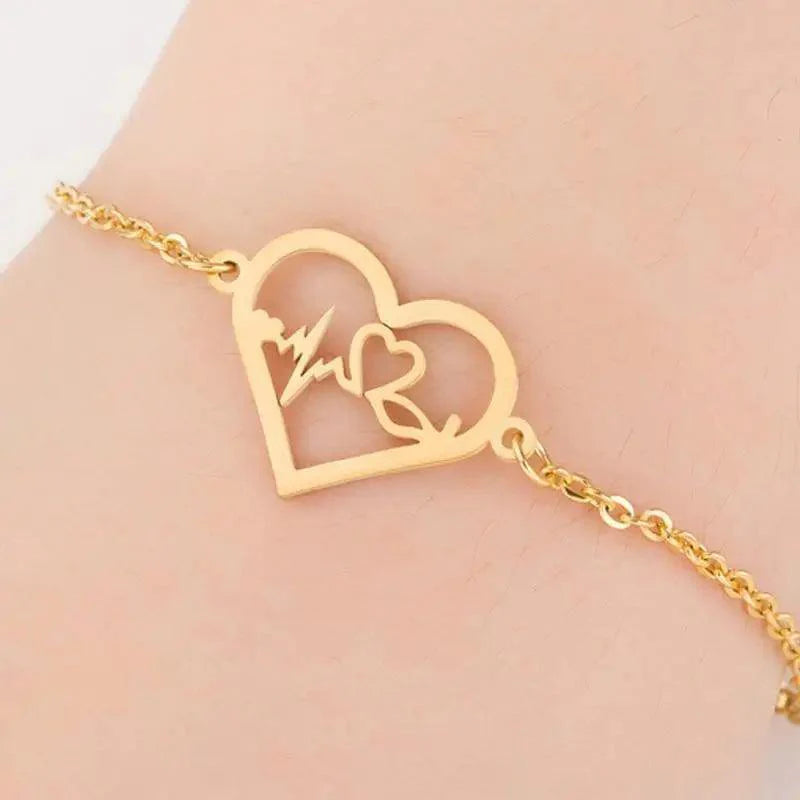 Elegant Stainless Steel Butterfly & Elephant Bracelet for Women