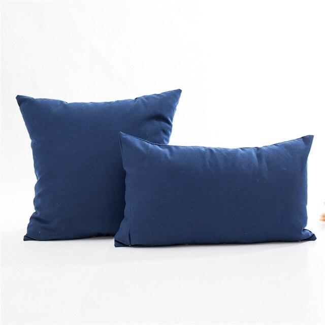 Housse de coussin rayée à carreaux bleu marine pour la décoration intérieure