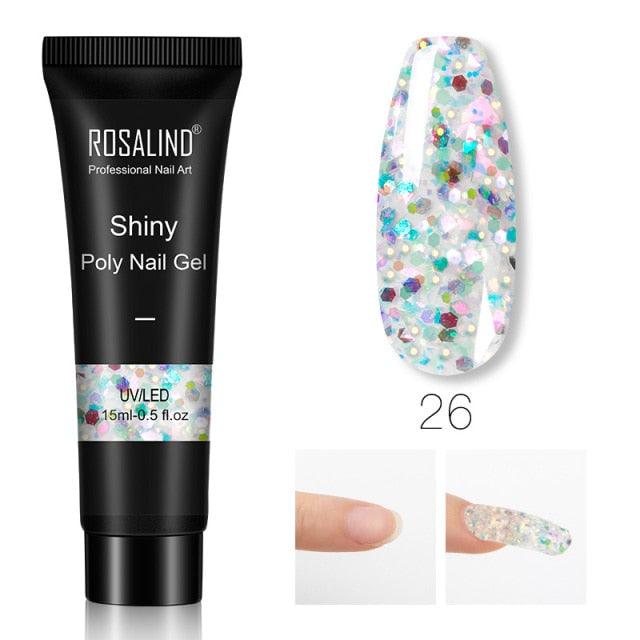 Gel de extensión de uñas UV premium - 15ml esmalte con brillo