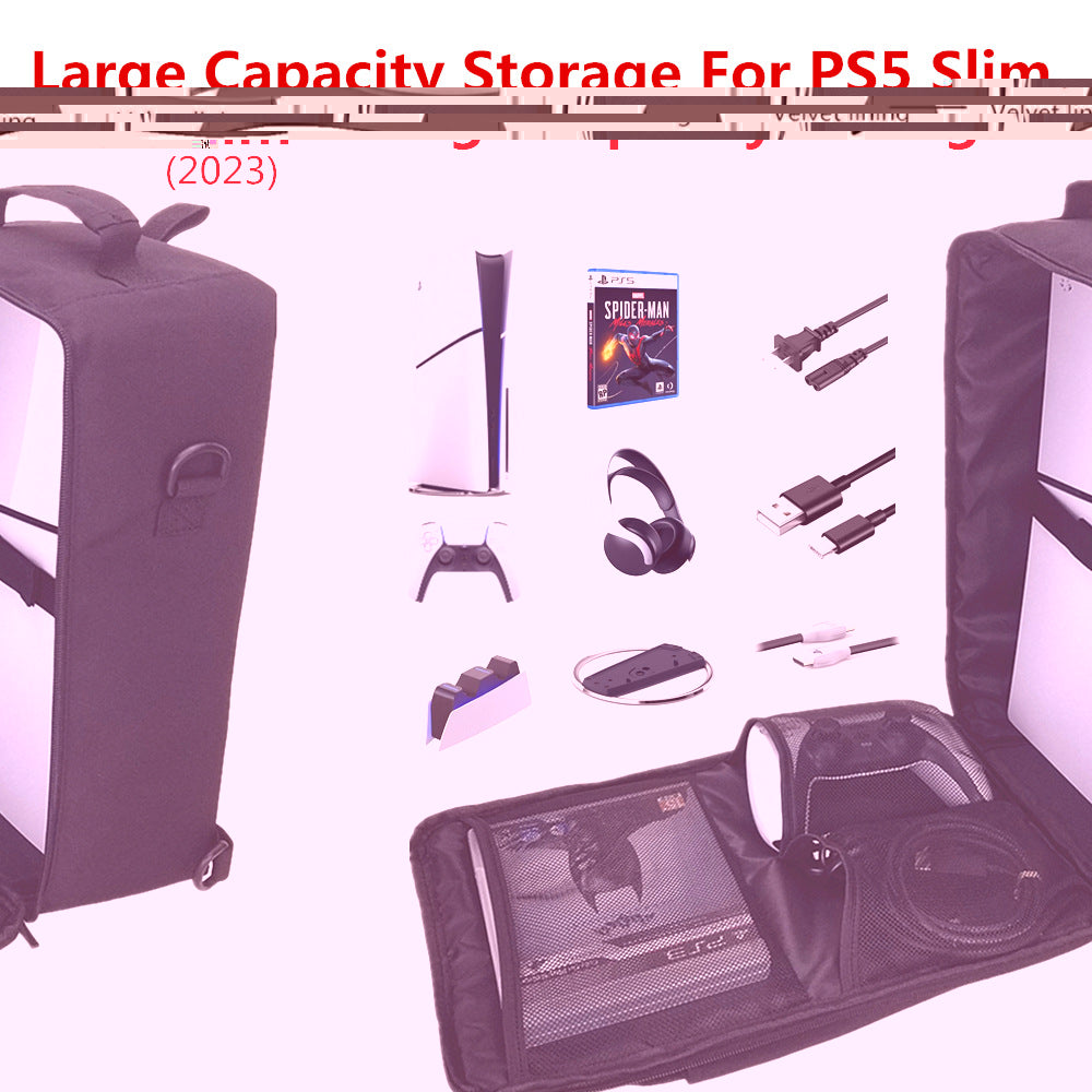 Premium PS5 Slim Storage Bag for Digital and Optical Drive Versions