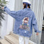 Chaqueta de mezclilla para mujer con parches elegantes