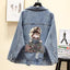 Chaqueta de mezclilla para mujer con parches elegantes