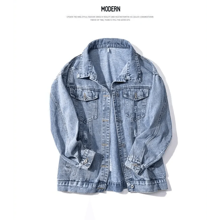 Chaqueta de mezclilla para mujer con parches elegantes