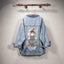 Chaqueta de mezclilla para mujer con parches elegantes