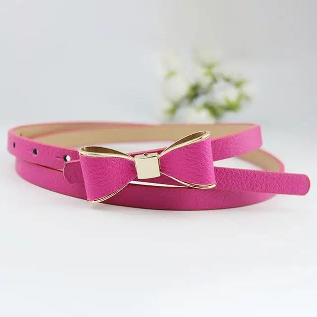 Ceinture Slim en Cuir PU avec Nœud pour Femmes - Style Rétro