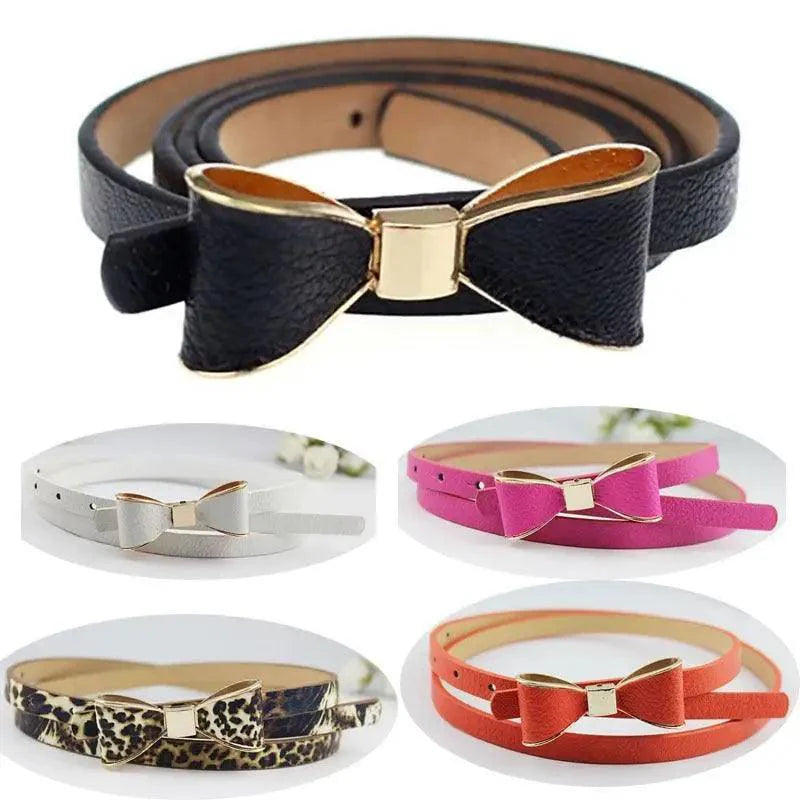 Ceinture Slim en Cuir PU avec Nœud pour Femmes - Style Rétro