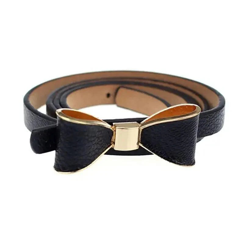 Ceinture Slim en Cuir PU avec Nœud pour Femmes - Style Rétro